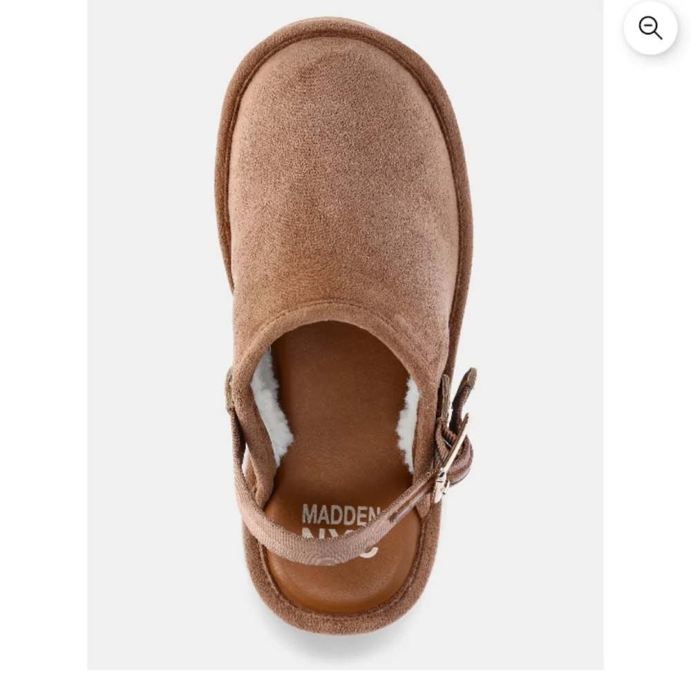 Madden NYC Cognac Clog Sherpa Lined Girls Sz 4
